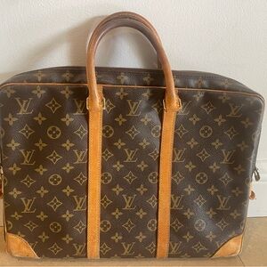 Louis Vuitton Monogram Brown and Tan Briefcase